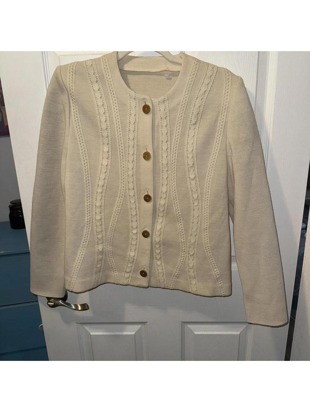 Women's Cream and White Jacket